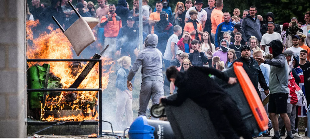 Photograph of UK summer riots 2024